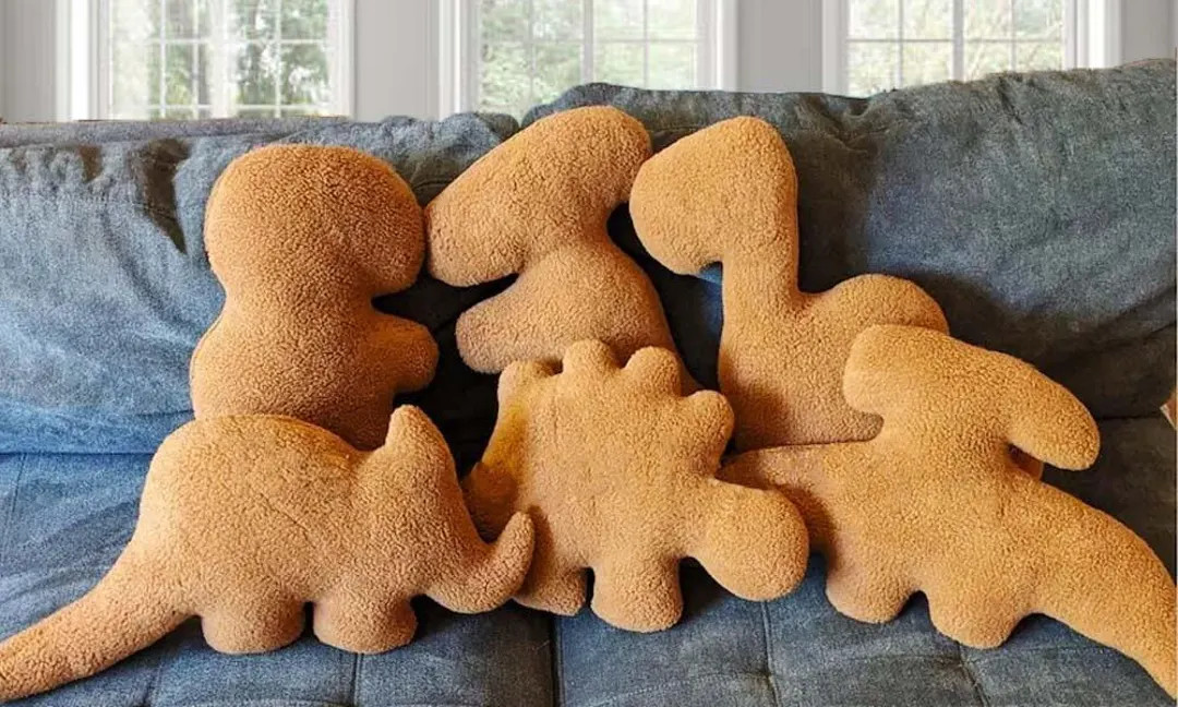 Large Dino Nuggie Couch Pillows, Room Decor, Dinosaur Nugg Plushie, Dino Nugget Plush, Unique Thr... | Etsy (US)