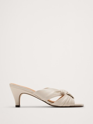Italian Leather Soft-Knot Heeled Sandal | Banana Republic (US)