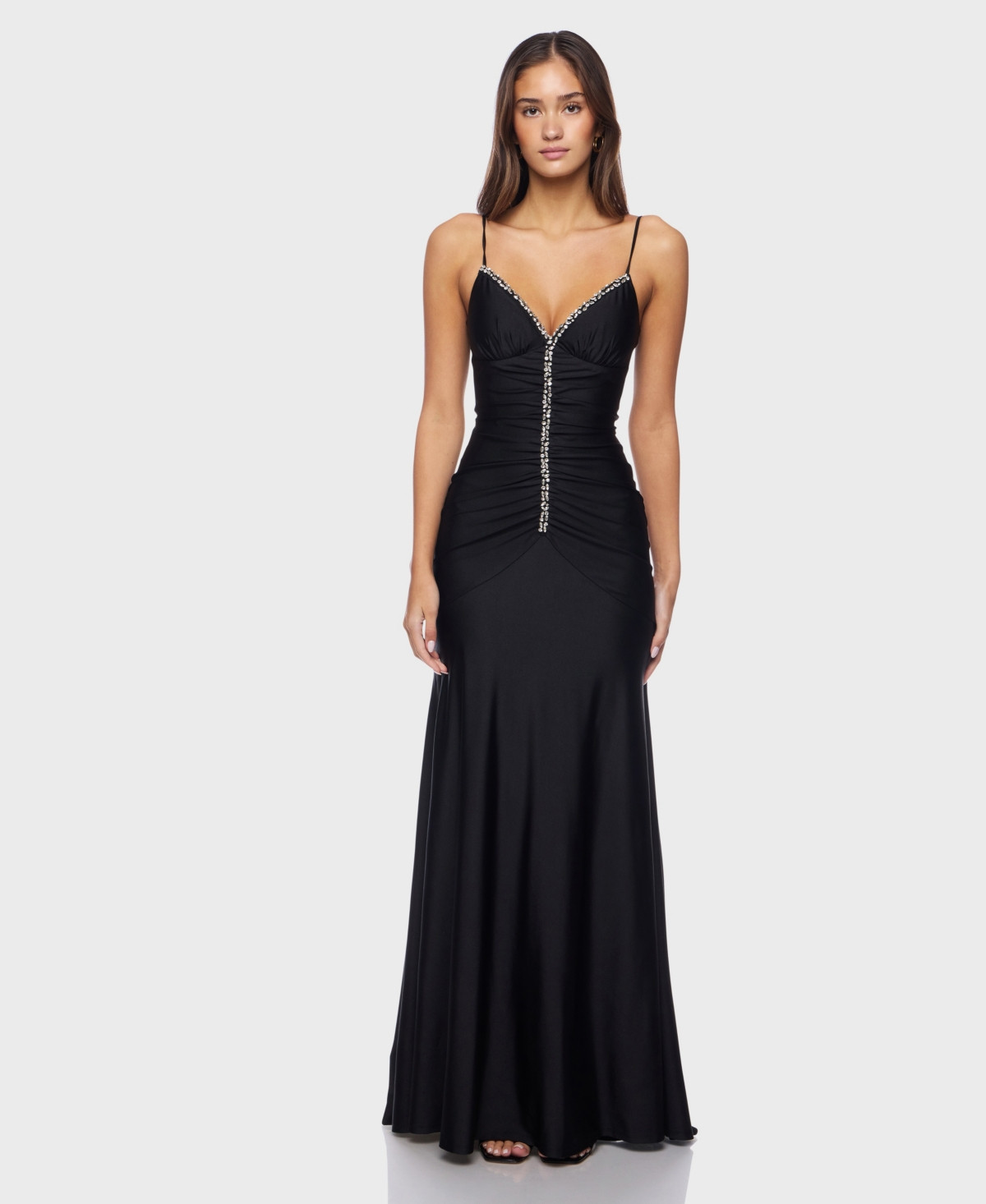 Alex & Sophia Women's V-Neck Maxi Dress - Black | Macy's