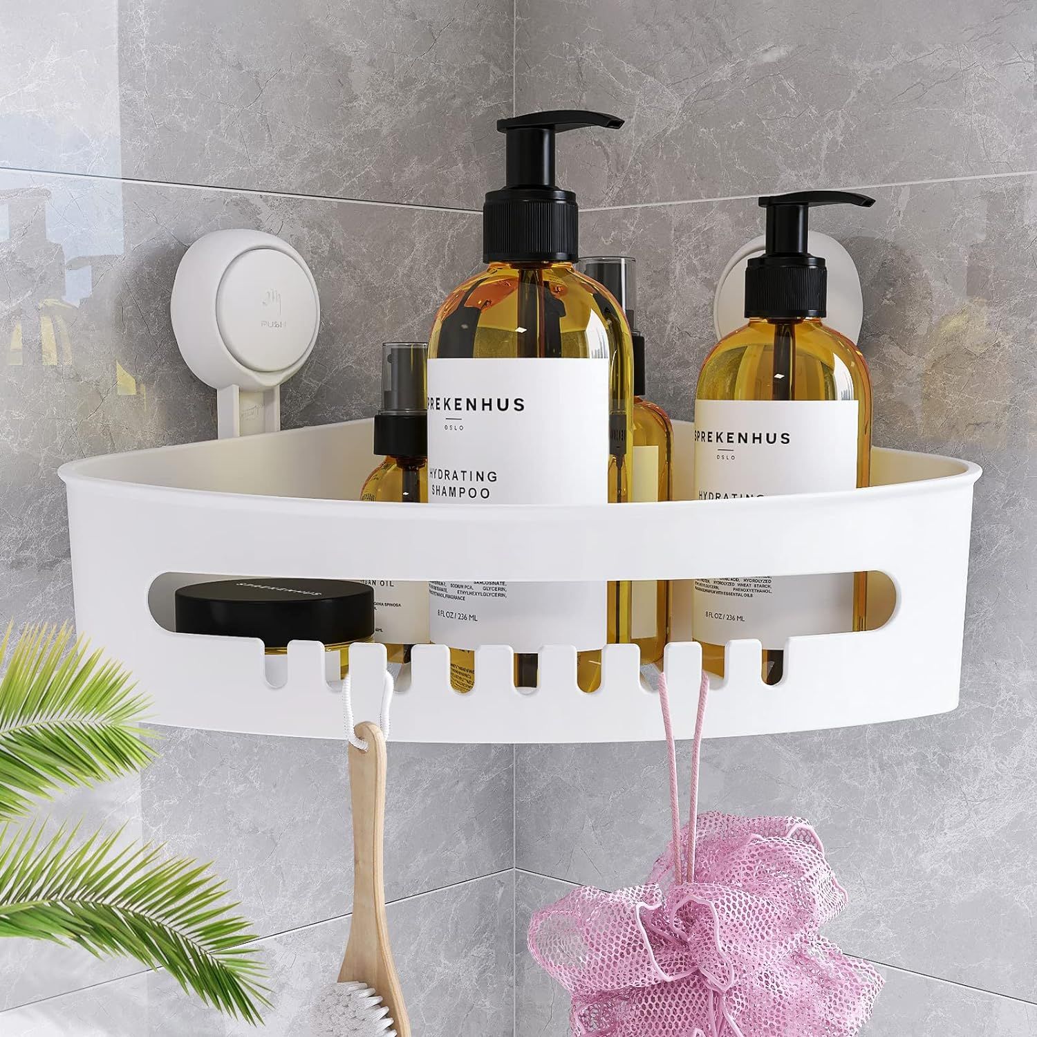 TAILI Corner Shower Caddy, Suction Cup Shower Shelves with Wall Mounted Design, Drill-Free Remova... | Amazon (US)