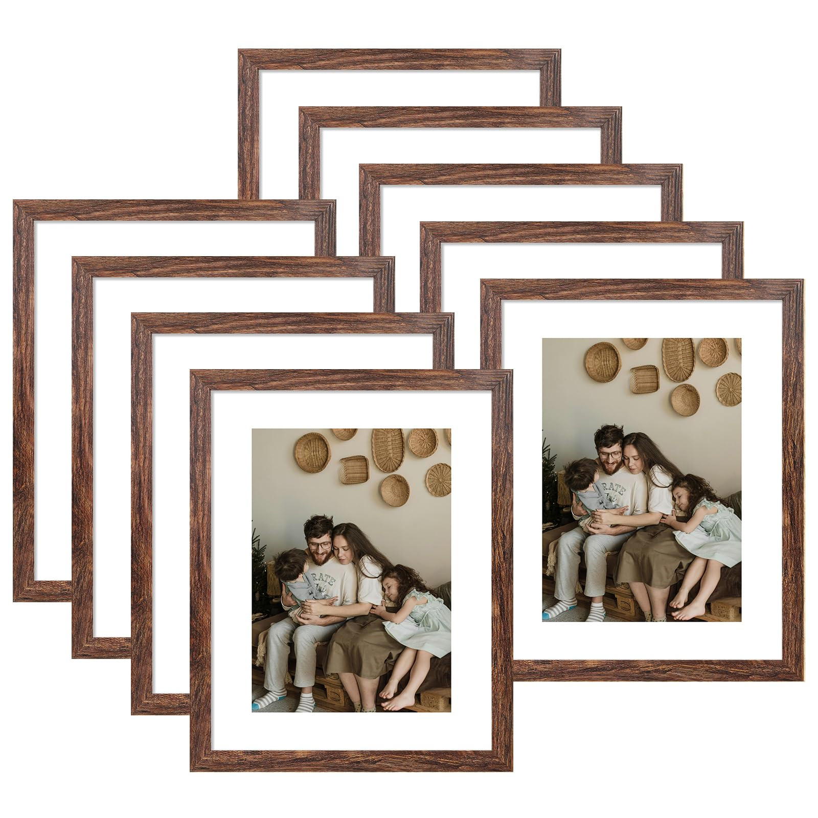 11x14 Picture Frame Set of 9, Photo Gallery Wall Frame Set, Display Pictures 8x10 with Mat or 11 ... | Amazon (US)