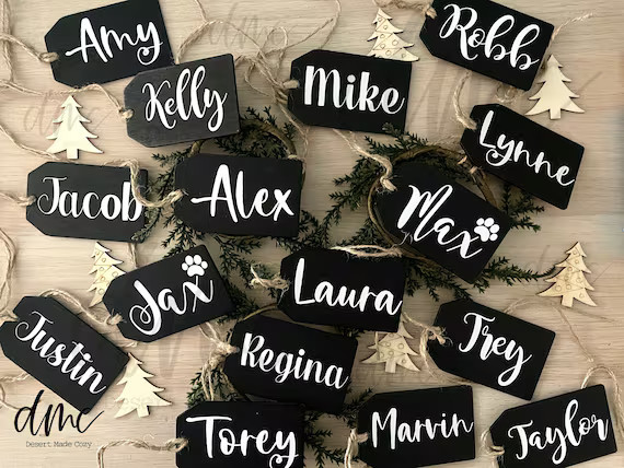 Personalized Black Wooden Name Tag  Stocking Name Tag  Gift | Etsy | Etsy (US)