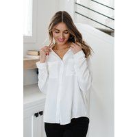 White Button Up Blouse, Collar Shirt, Womens Plus Size Blouse, White Shirt, Long Sleeves, Unwavering | Etsy (US)