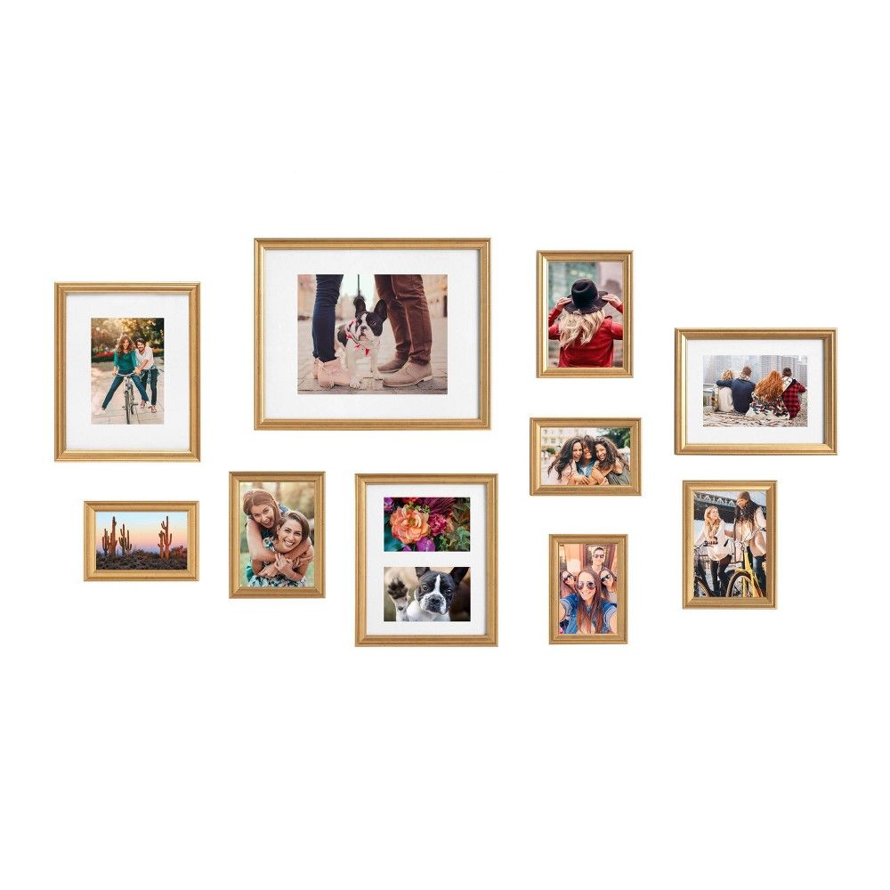 10pc Adlynn Frame Box Set Gold - Kate & Laurel All Things Decor | Target