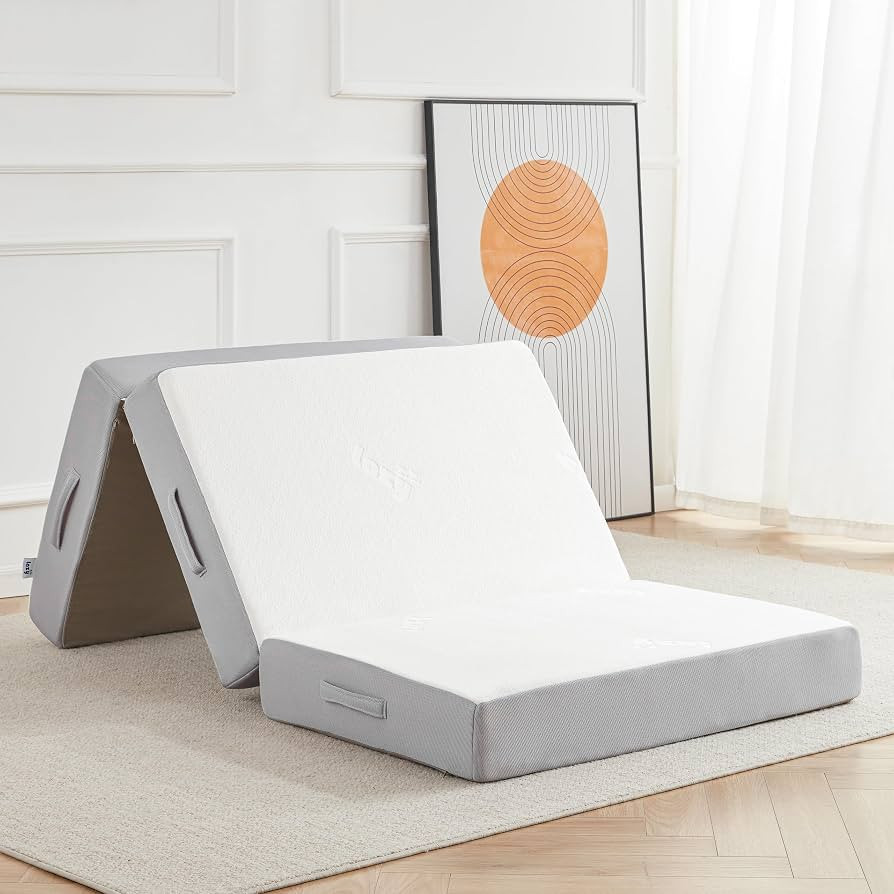 Lazyzizi Folding Mattress, 6 Inch Memory Foam Tri-fold Mattress with Breathable & Washable Bamboo... | Amazon (US)