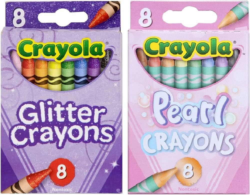 Glitter and Pearl Crayons, 8 count each | Amazon (US)