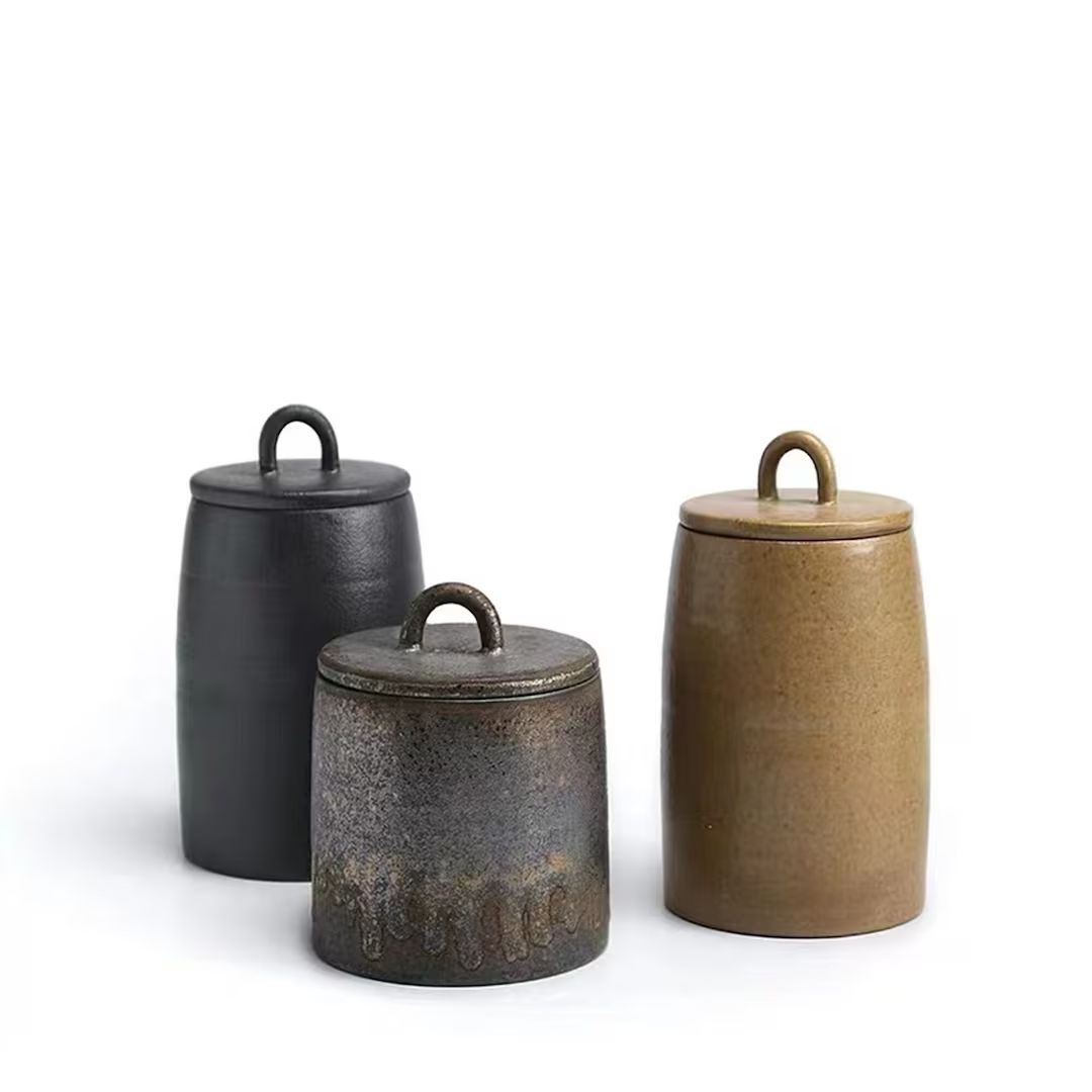 Stoneware Storage Jar With Lid/Ceramic Jars With Lid/Tea Container/Coffee Jar/Sugar Jar/Kitchen C... | Etsy (US)