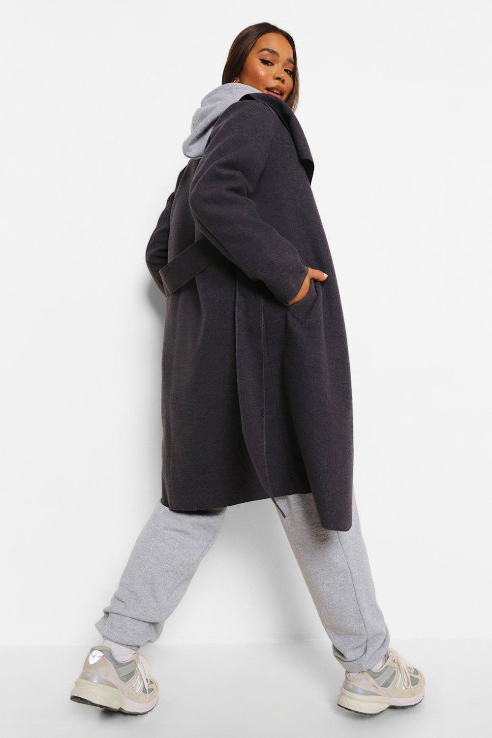 Belted Shawl Collar Coat | Boohoo.com (US & CA)