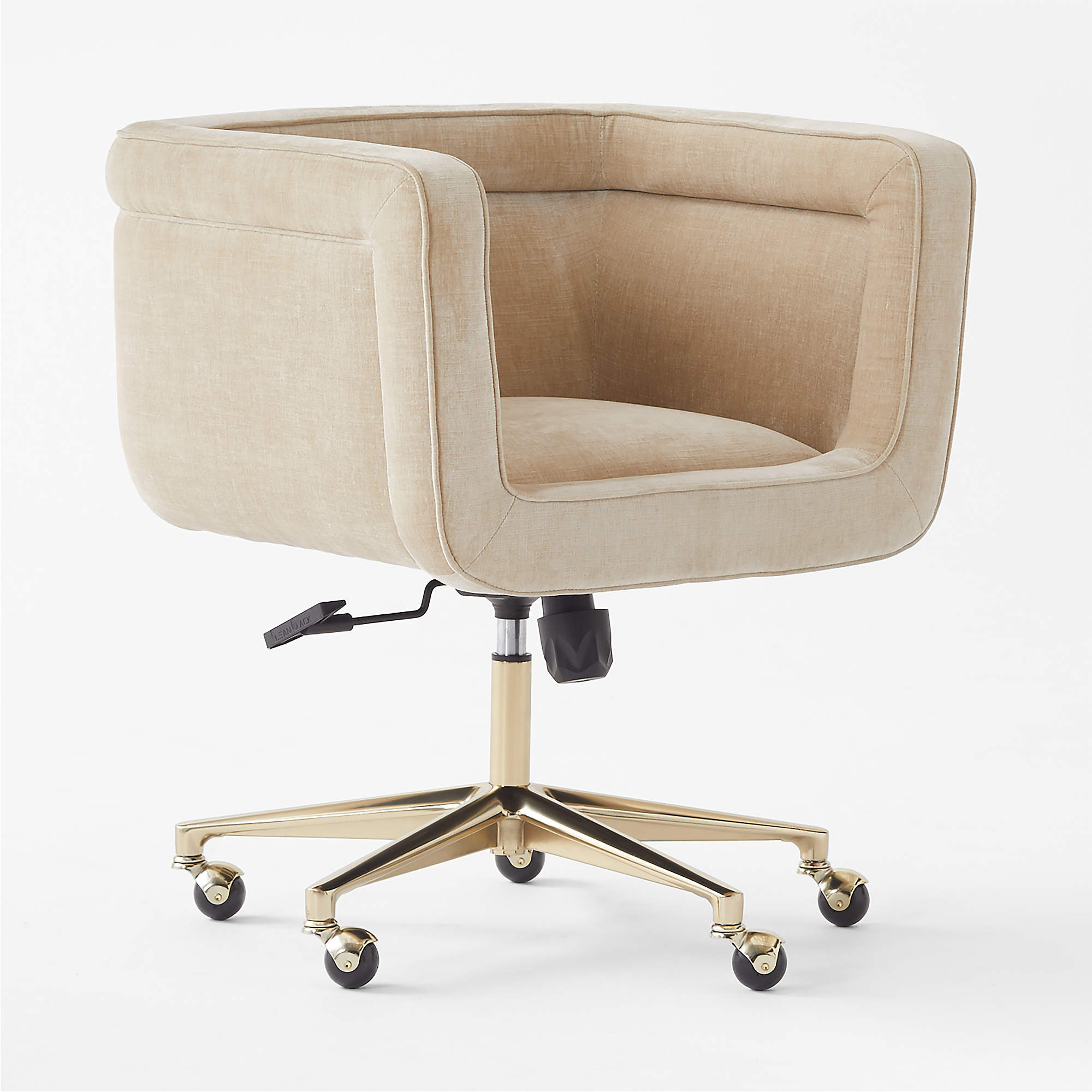 Borda White Performance Velvet Swivel Office Chair | CB2 | CB2