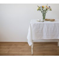 White Linen Tablecloth, Flax Table Cloth, Washed Square, Rectangular Tablecloths, Wedding Dinning Ta | Etsy (US)