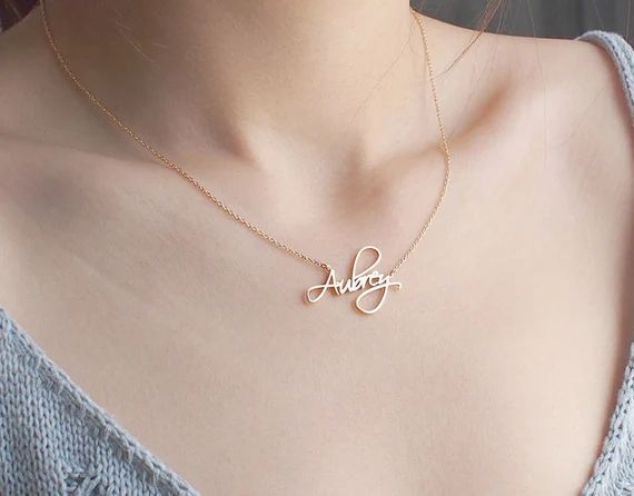 Custom Name Necklace - Personalized Name Necklace - Minimal Name Jewelry - Custom Word Necklace - Go | Etsy (US)