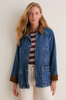 Mid Blue Denim Modern Beadnell Casual Jacket | Tuckernuck (US)