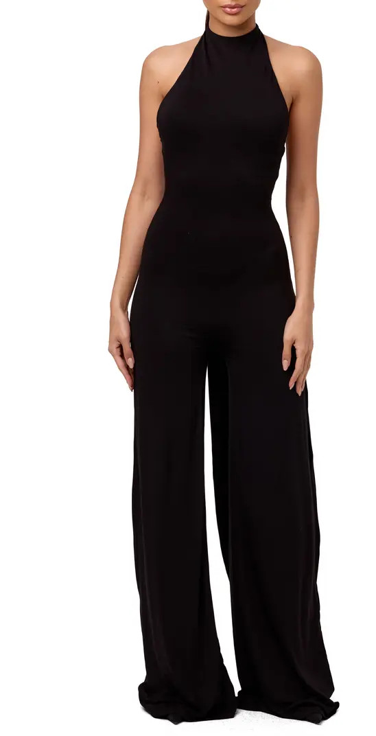 Smooth Halter Wide Leg Jumpsuit | Nordstrom