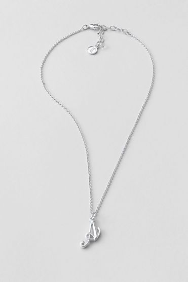 Women's Silver Initial Necklace | Lands' End (US)