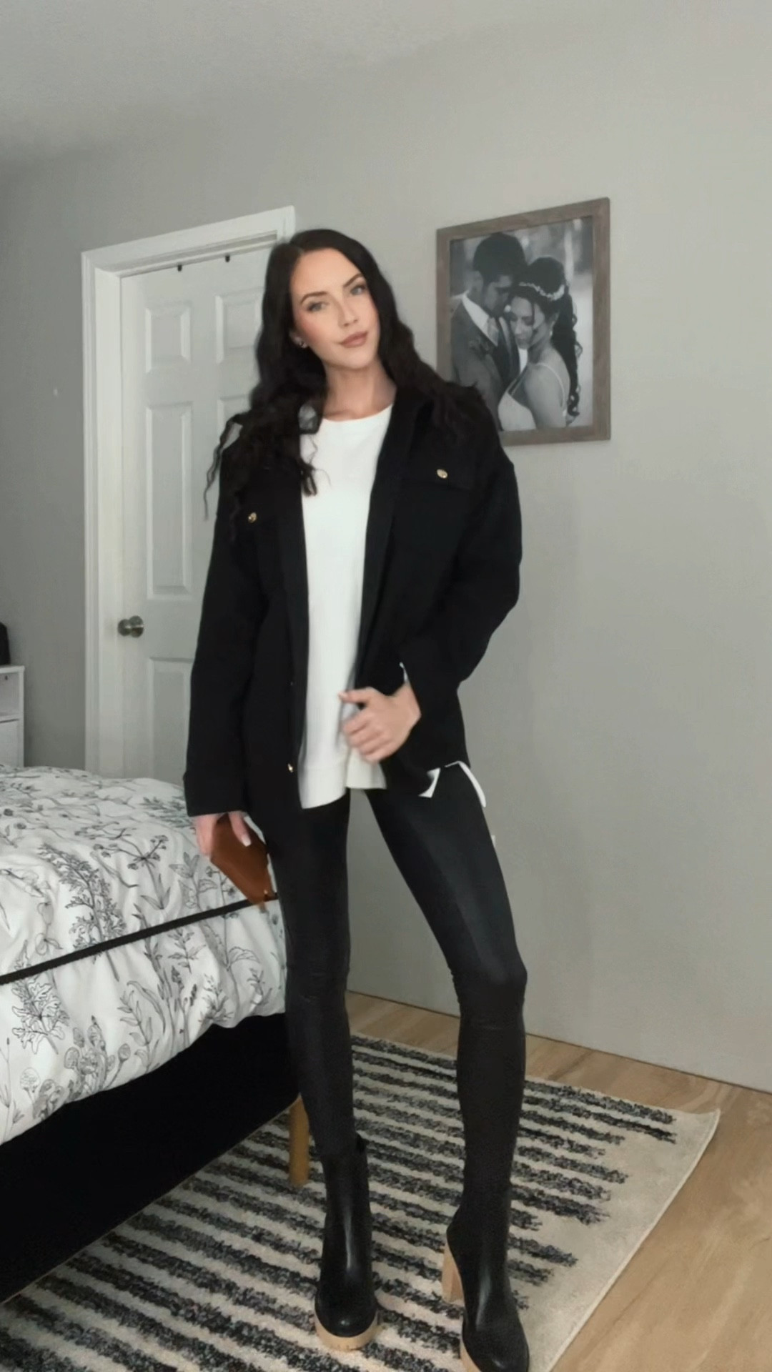 A little OOTD for you guys today.  🥰😘 #momfit #ootdmoms #ootd2024 #winterfashion #amazonfashionfinds #amazonclothingfinds #amazonclothes #anazonfashion2024 #winterootd #blackshacket #chunkyboot #leatherlegging 

#LTKSeasonal #LTKfindsunder100 #LTKstyletip