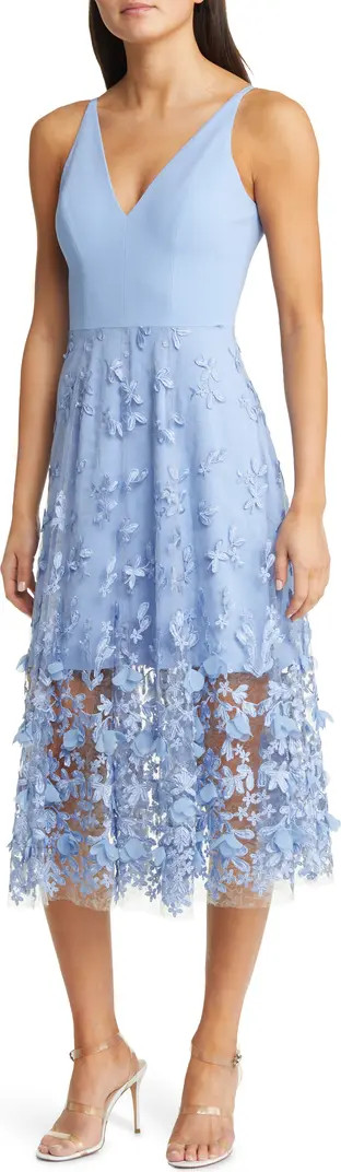 Darleen V-Neck Embroidered Mesh Cocktail Dress | Nordstrom