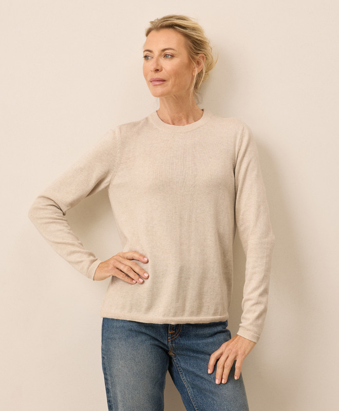 Women’s Classic Fine Knit Crew Sweater made with Organic Cotton | Pact | Pact Apparel