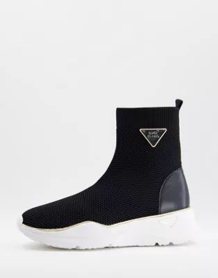 River Island branded high top sock sneakers in black | ASOS | ASOS (Global)