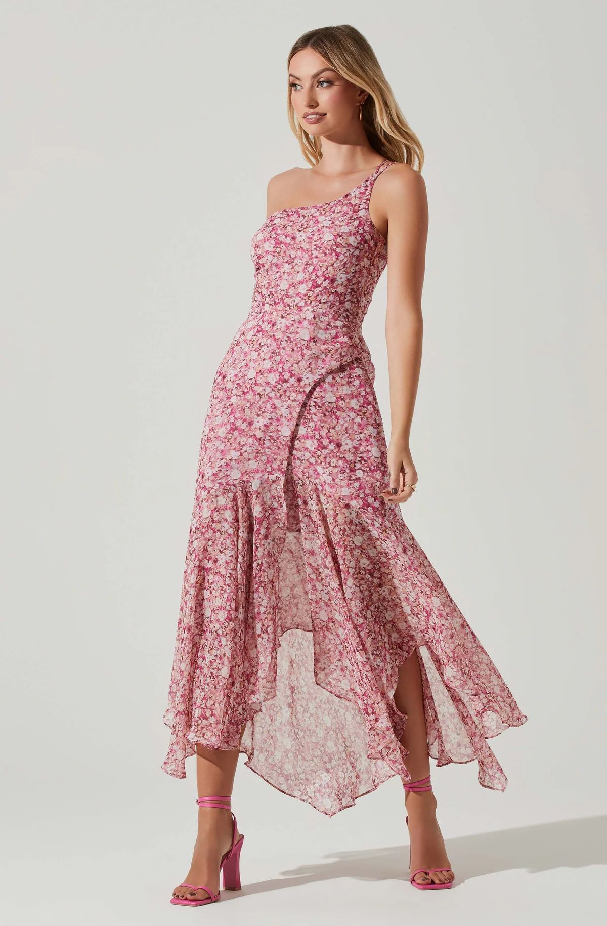 Malvina One Shoulder Floral Maxi Dress | ASTR The Label (US)
