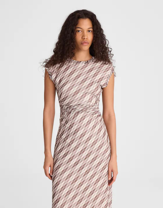Cap-Sleeve Ruched Midi Dress | Madewell