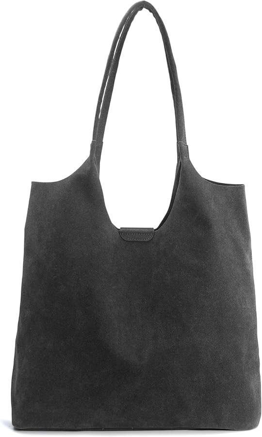 Soft Faux Suede Tote Bag for Women - Magnetic Closure Hobo Handbag, Casual Vegan Leather Purse\u2... | Amazon (US)