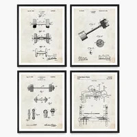 Weightlifting Patent Prints Set of 3 Printable Patent Artwork, Vintage Bodybuilding Wall Art, Vin... | Etsy (US)