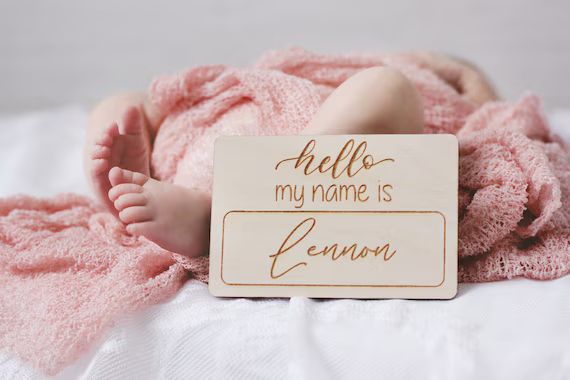 Hello My Name is Sign  Birth Announcement  Newborn Photo | Etsy | Etsy (US)