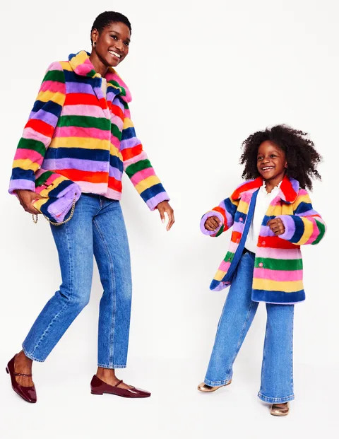 Stripe Faux-Fur Coat | Boden (US)