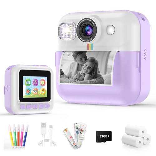 Kids Instant Print Camera, Christmas & Birthday Gift for Girls & Boys, Digital Camera with 32GB C... | Amazon (US)