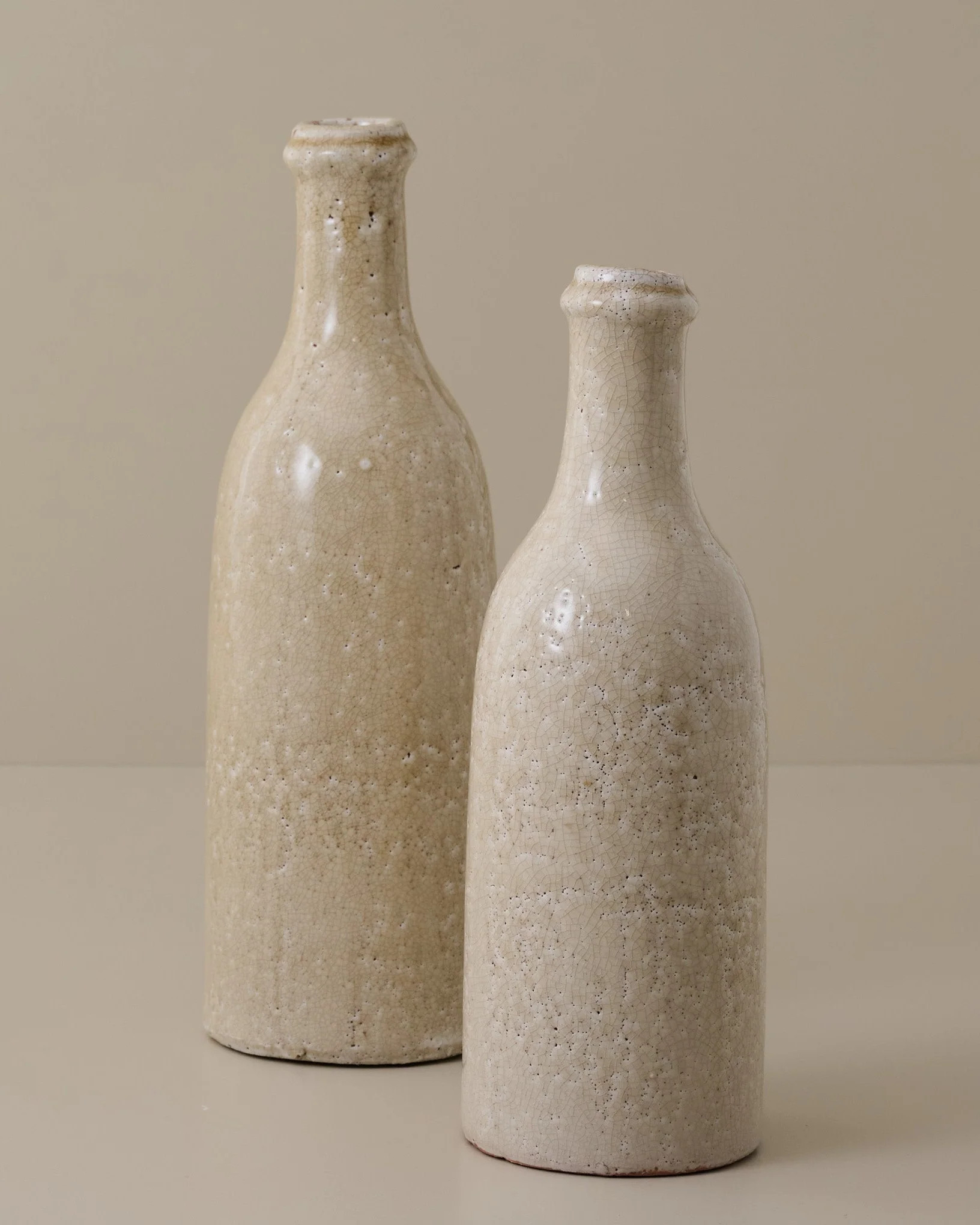 Cream Crackle Bottle Vase | Magnolia