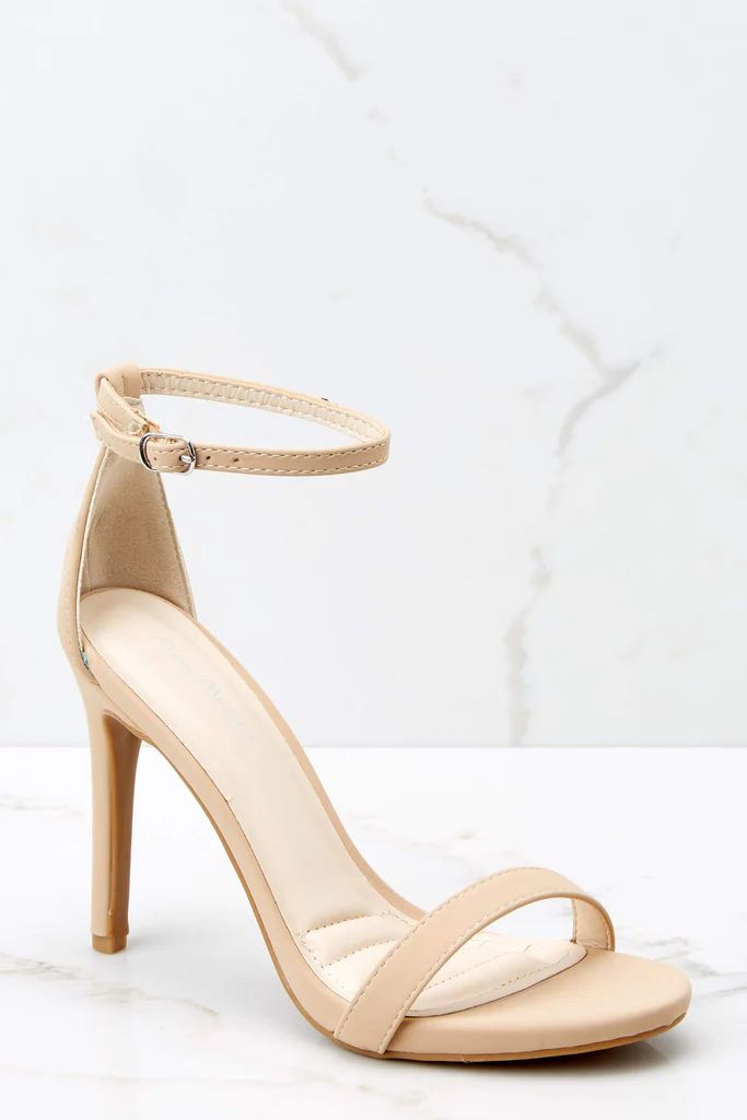 It's Your Moment Nude Ankle Strap Heels | Red Dress 