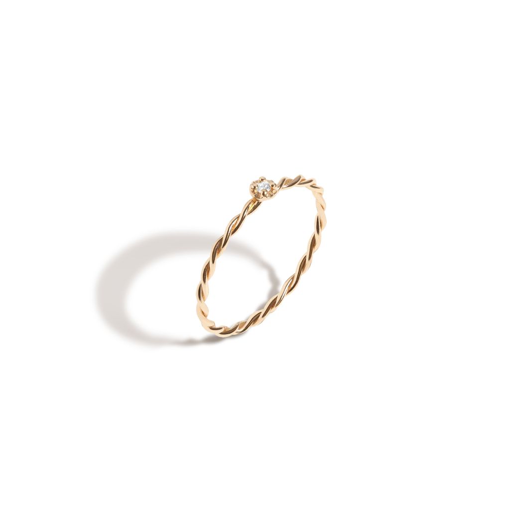 Mini Stackable Twist Diamond Ring | AUrate New York