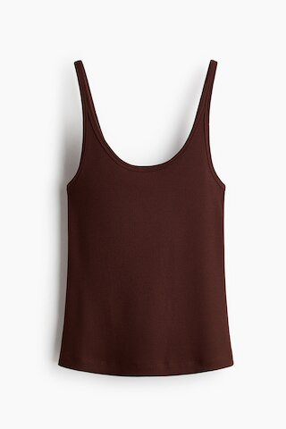 H & M - Ribbed Tank Top - Dark Brown | H&M (US + CA)