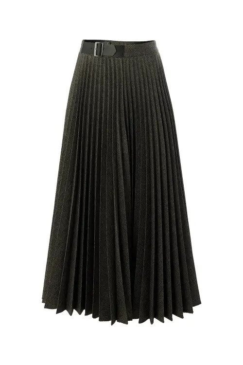 Exquise Jayda Pleated Midi Skirt in Grey at Nordstrom, Size X-Large | Nordstrom