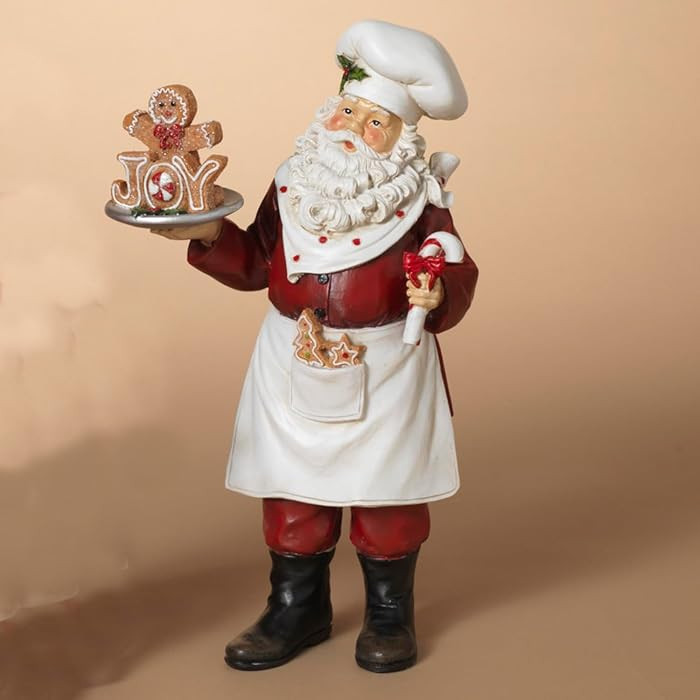 One Holiday Way 12-Inch Christmas Chef Santa Claus Figurine with Gingerbread Man Joy Cookies - Vi... | Amazon (US)