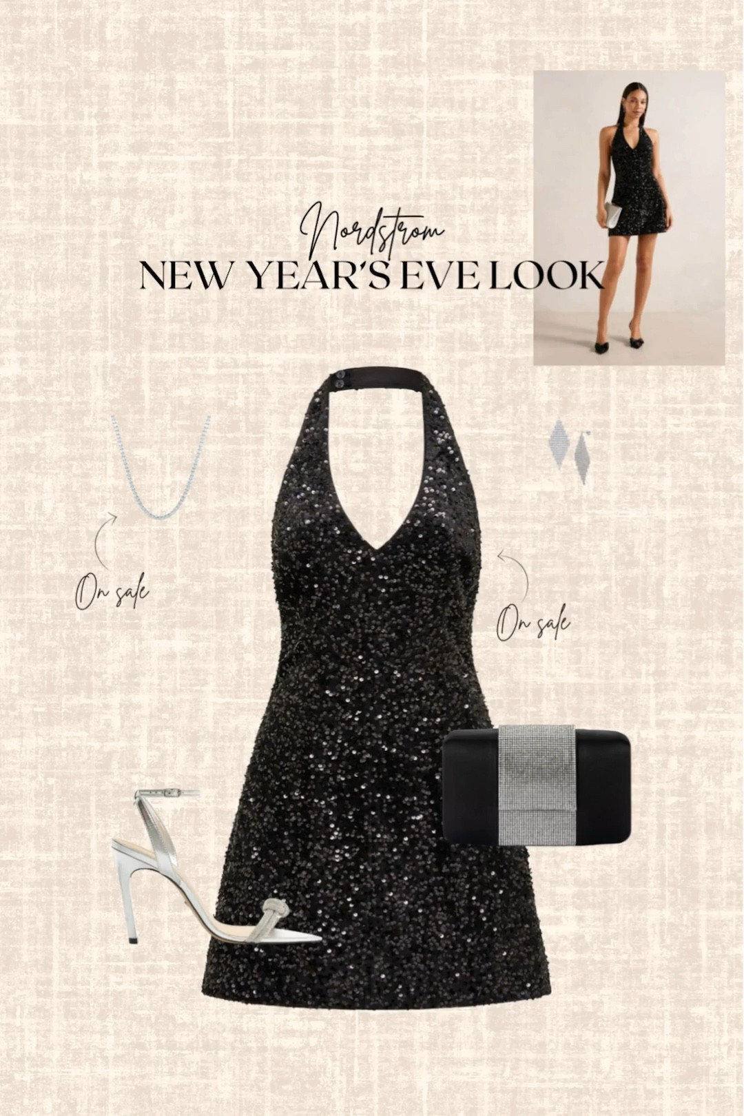 Nordstrom New Year’s Eve look! 

Sequin mini dress, clutch, heels, earrings, necklace, party outfit 

#LTKSeasonal #LTKHoliday #LTKootd