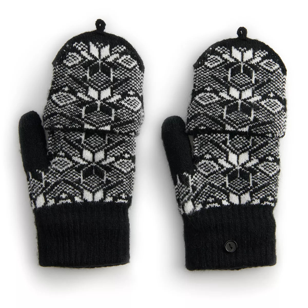 Women's Sonoma Goods For Life® Fairisle Convertible Mittens | Kohl's