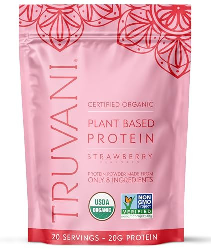Truvani Vegan Pea Protein Powder | Strawberry | 20g Organic Plant Based Protein | 20 Servings | Keto | Gluten & Dairy Free | Low Carb | No Added Sugar | Amazon (US)