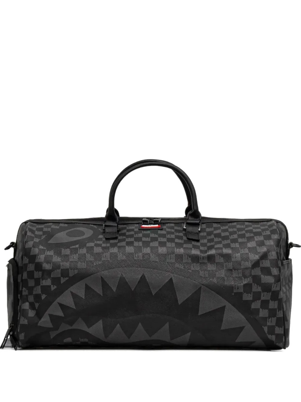 Sprayground Hangover shark-motif check-patterned duffle bag - Black | Farfetch Global