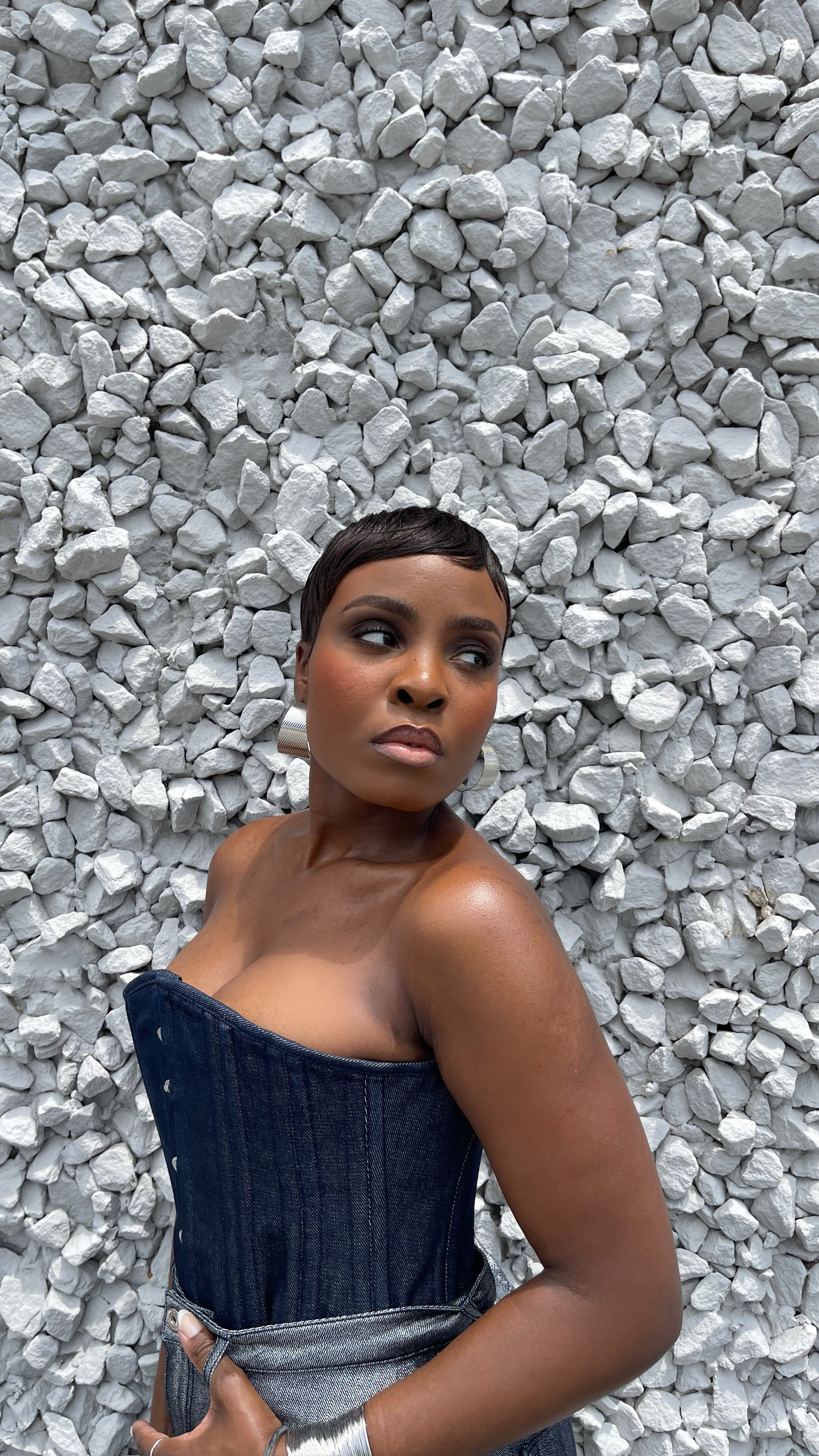 Dark blue denim, all denim outfit, jean outfit idea, denim corset, metallic pumps, pixie cut, marques Almeida, edgy outfit idea 

#LTKSeasonal #LTKStyleTip