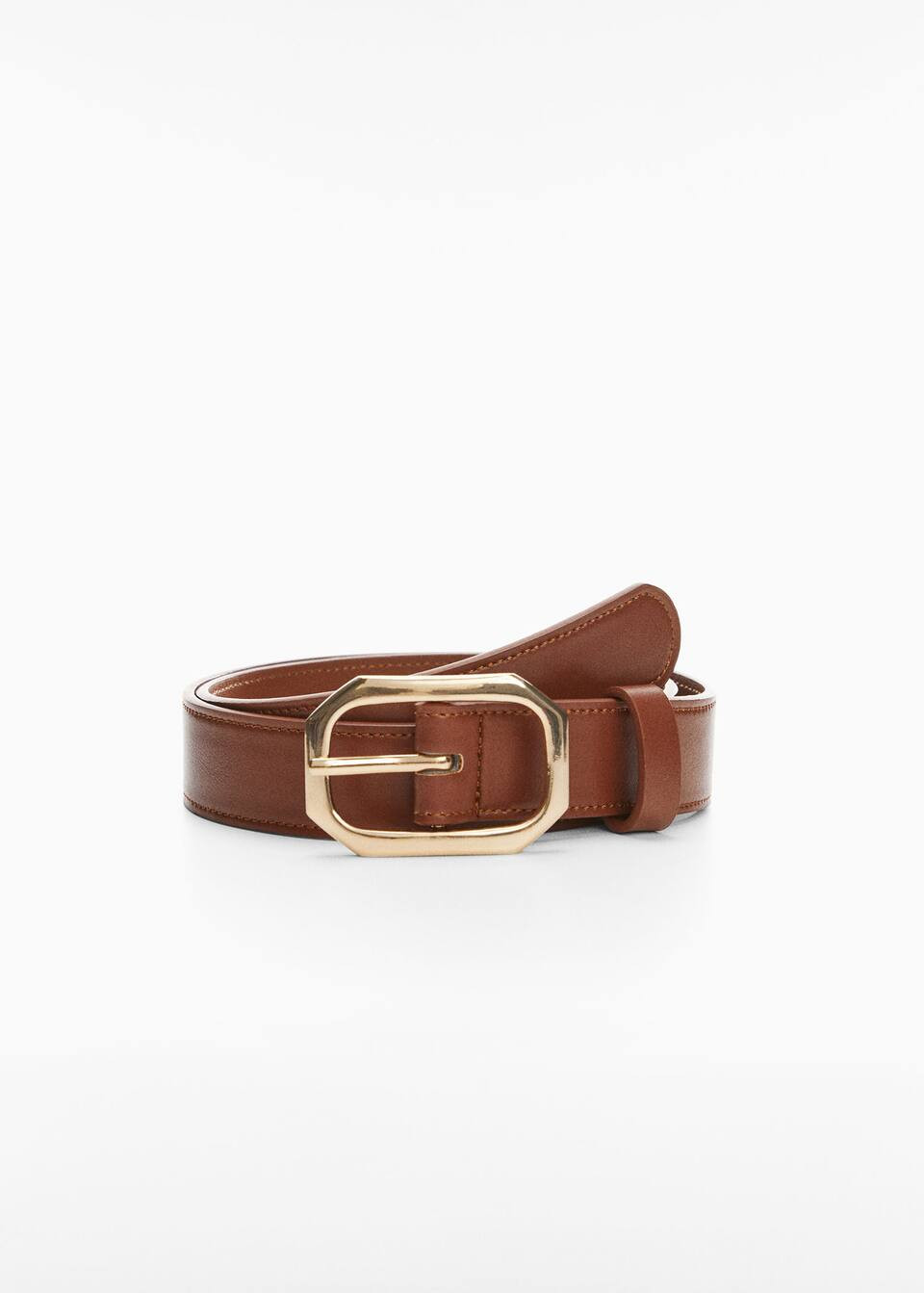Belt with geometric buckle | MANGO (US)