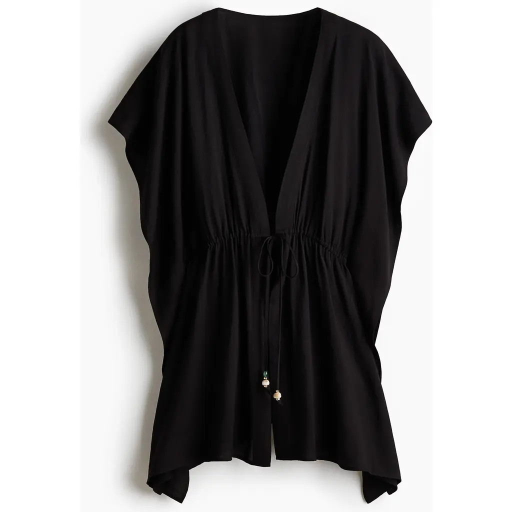 H&M Beach Kaftan Dress in Black at Nordstrom, Size X-Small | Nordstrom