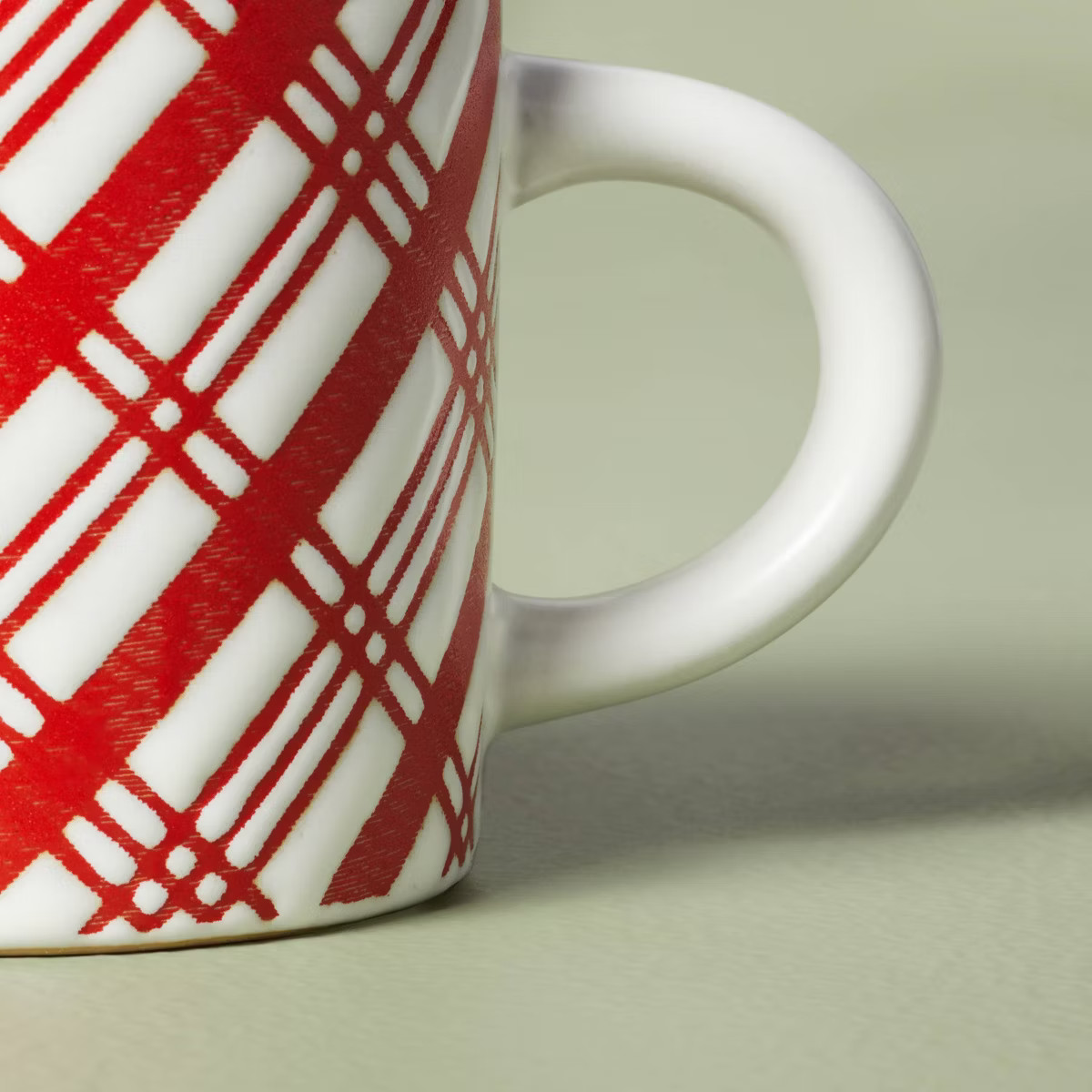 13oz Plaid Stoneware Christmas Mug Red/Cream - Hearth & Hand™ with Magnolia | Target