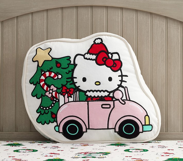 Hello Kitty® Christmas Shopping Pillow | Pottery Barn Kids