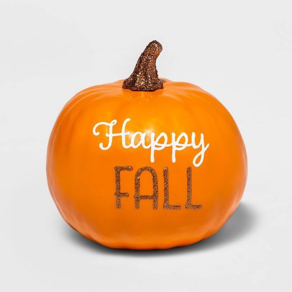 Small "Happy Fall" Orange Decorative Harvest Pumpkin - Spritz™ | Target