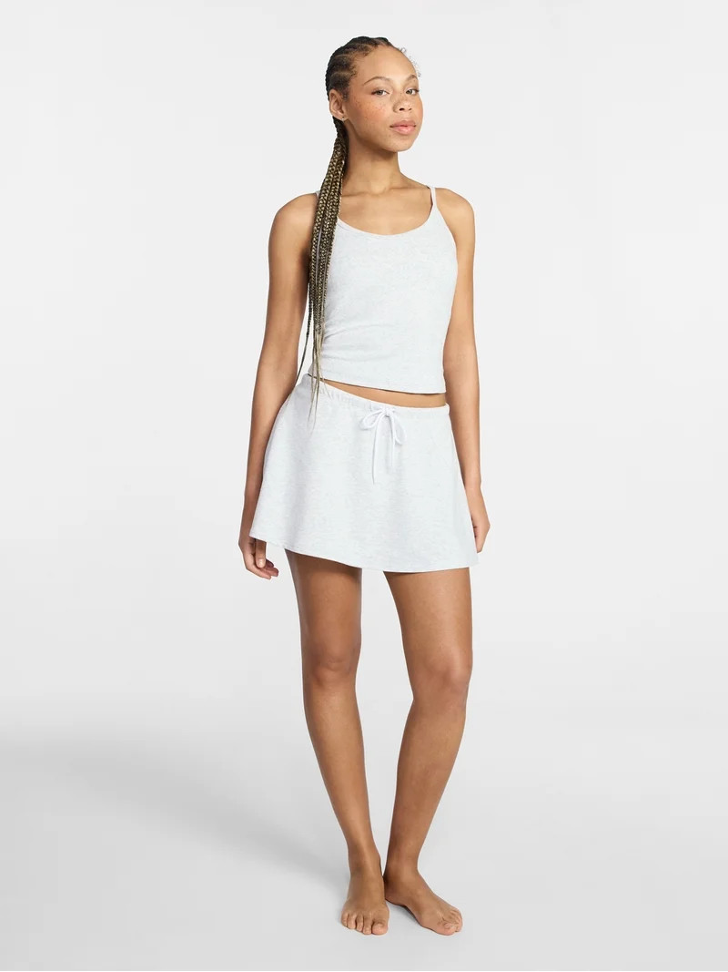 No Boundaries Cozy Sleepwear Cami and Skort Set, 2-Piece, Women’s and Women’s Plus XXS-3X - W... | Walmart (US)