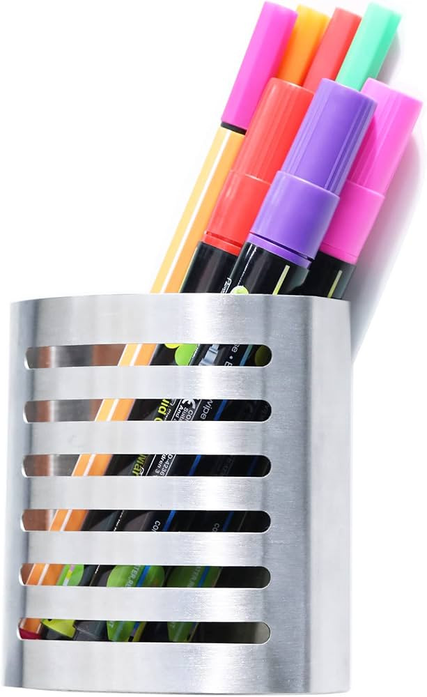 Magnetic Modern Pen and Pencil Holder, 3.25" x 1.75" x 3.50" | Amazon (US)