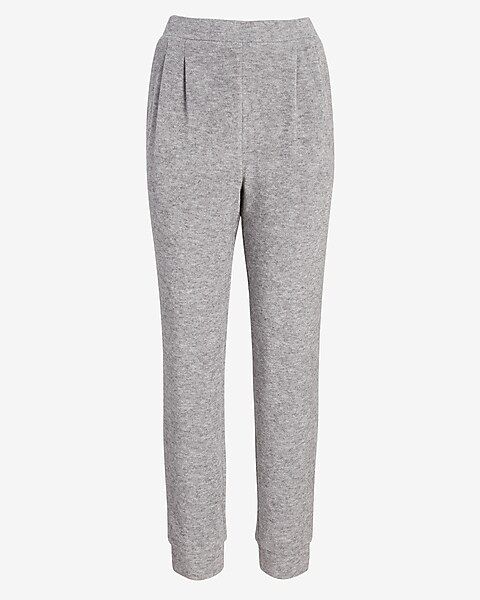 High Waisted Luxe Texture Pleated Joggers | Express