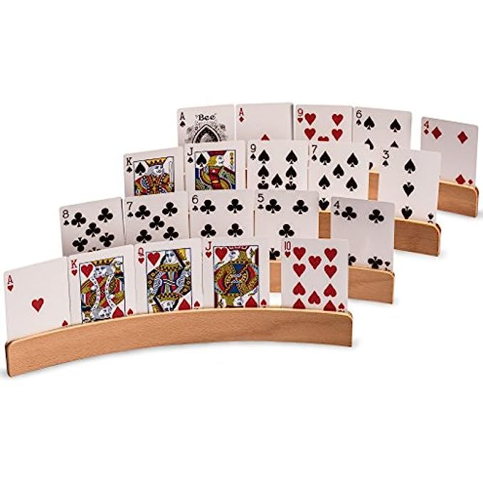 Yellow Mountain Imports Wooden Playing Card Holders (Set of 4) - The Panorama - Travel-Friendly | Amazon (US)