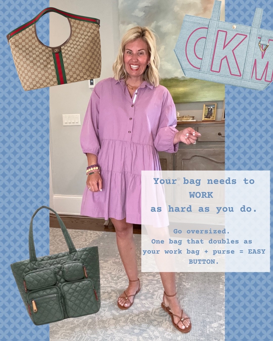 A work bag is so important… It holds all the things and can handle the wear & tear of the daily grind! ￼

#LTKdayinmylife #LTKOver40 #LTKmorningroutine